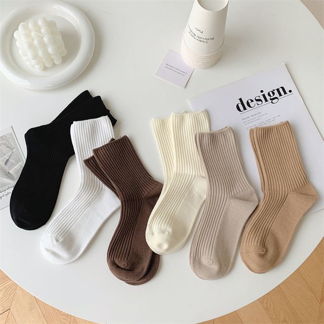 Whychunga-Plain Ribbed Socks