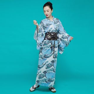 printed kimono dress