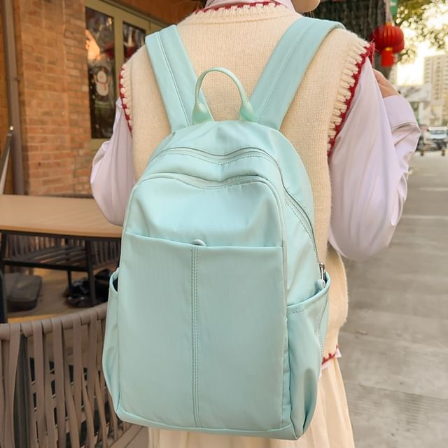Melois-Nylon Plain Backpack