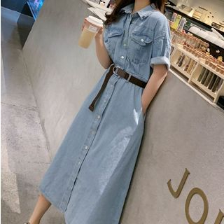 midi short sleeve shirt dress