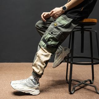 UIXX-Patchwork Buckled-Accent Cargo Jogger Pants