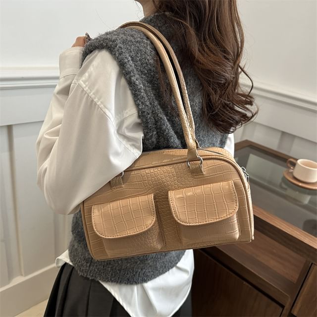 Mulgam-Multi-Pocket Faux Leather Shoulder Bag
