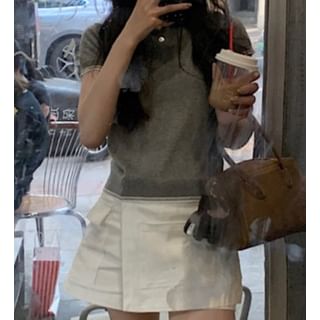 Trendycas-High Waist Mini Skort
