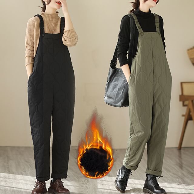 Supernova-Plain Quilted Baggy Dungaree