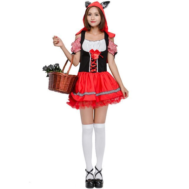 Bellotink - Little Red Riding Hood Cosplay Costume Set / Over-the-Knee  Socks / Chunky Heel Mary Jane Shoes | YesStyle