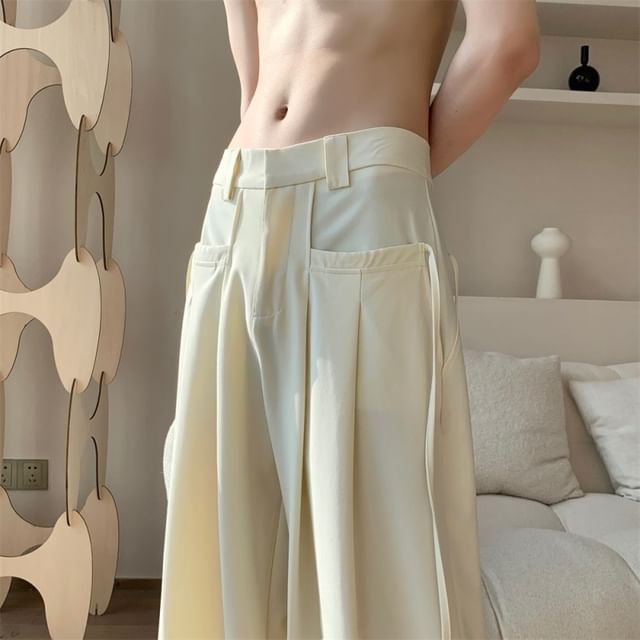 VEAZ-Low Rise Plain Wide Leg Pants