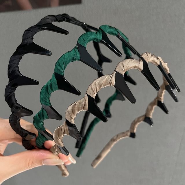 moliveny-Plain Scallop Edge Headband Set