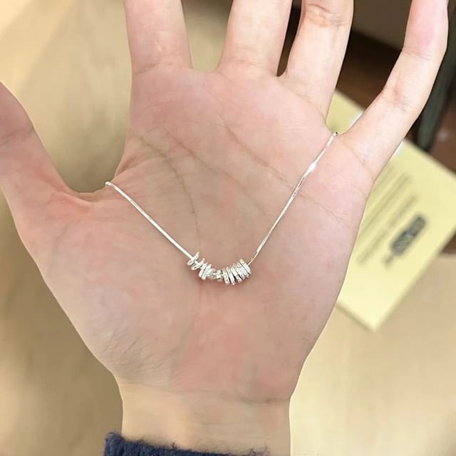 pexrl jewelry-Sterling Silver Chip Necklace
