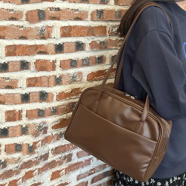 Bolso-Faux Leather Bowler Bag