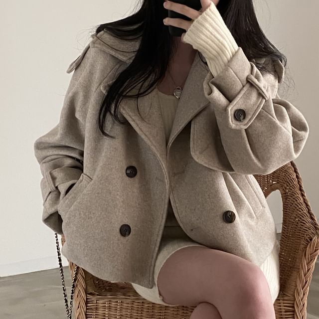 Coris-Lapel Collar Double-Breasted Jacket