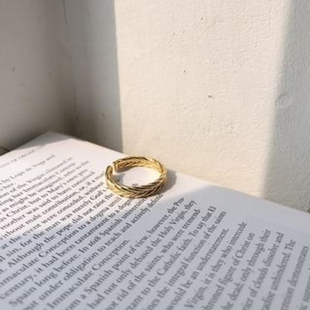 Forainer-925 Sterling Silver Braid Open Ring