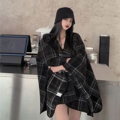 Strawolf - Buckled Plaid Cape Strawolf - Buckled Plaid Cape
