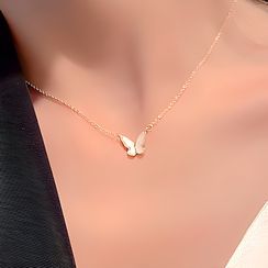 Catalunya - Butterfly Chain Necklace in Gold & White - One Size Catalunya - Butterfly Chain Necklace in Gold & White - One Size