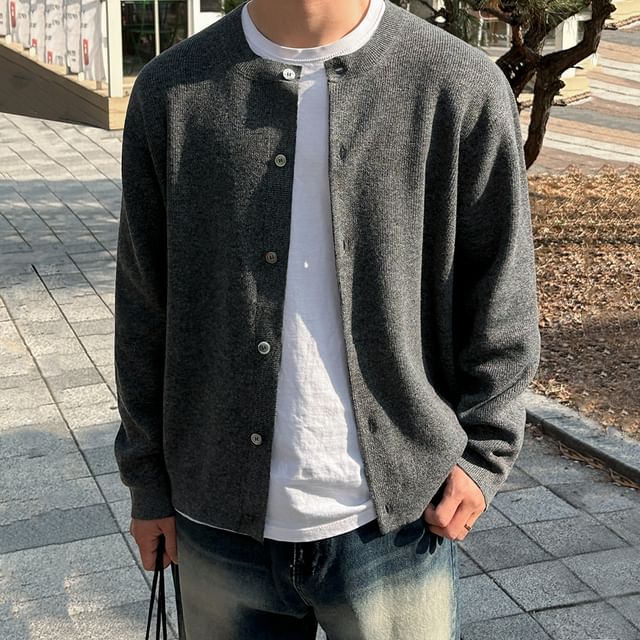 MRCYC-Round Neck Plain Cardigan