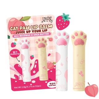 UNICAT - Cat Paw Lip Balm Set Strawberry + Peach
