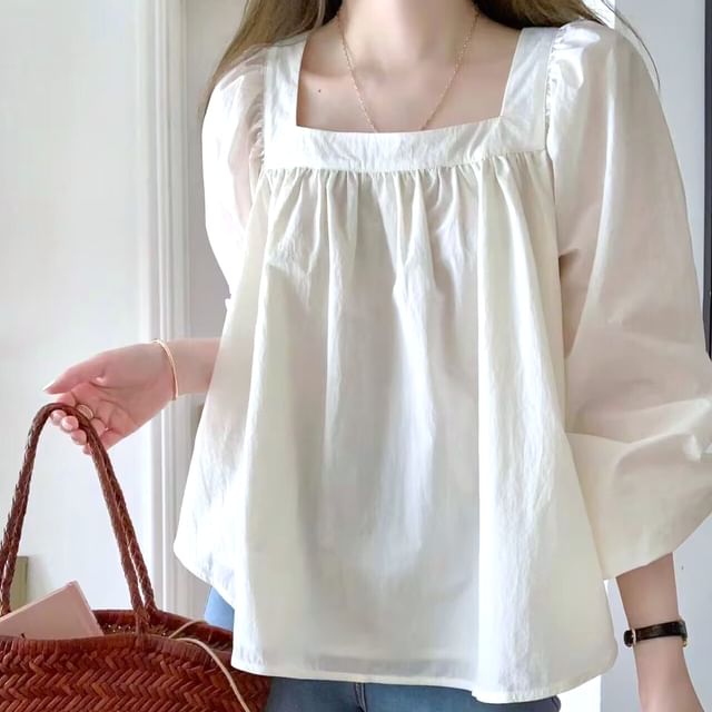 【Acka.】puffy gather blouse white Acka. puffy gather blouse white - メルカリ