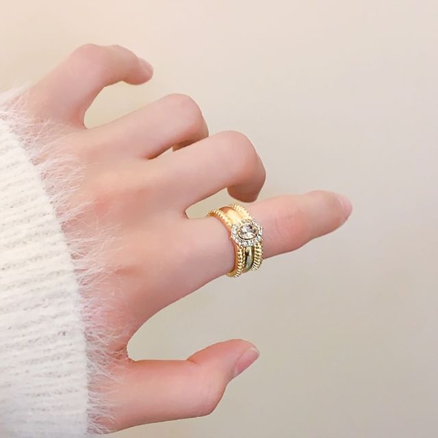 Kiren-CZ Alloy Ring