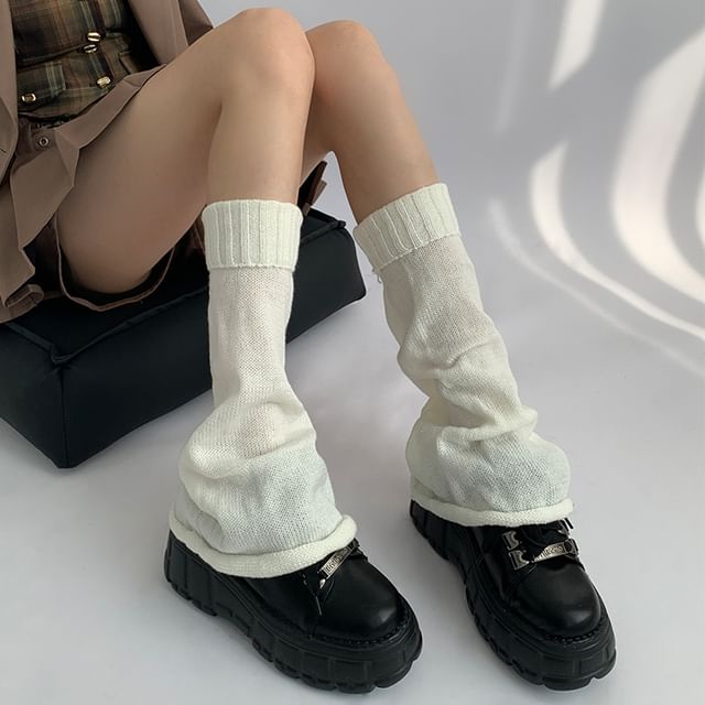 Desperim-Plain Knit Leg Warmers