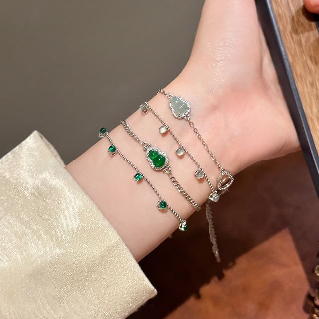 Wandoli-Gemstone Alloy Bracelet Various Designs