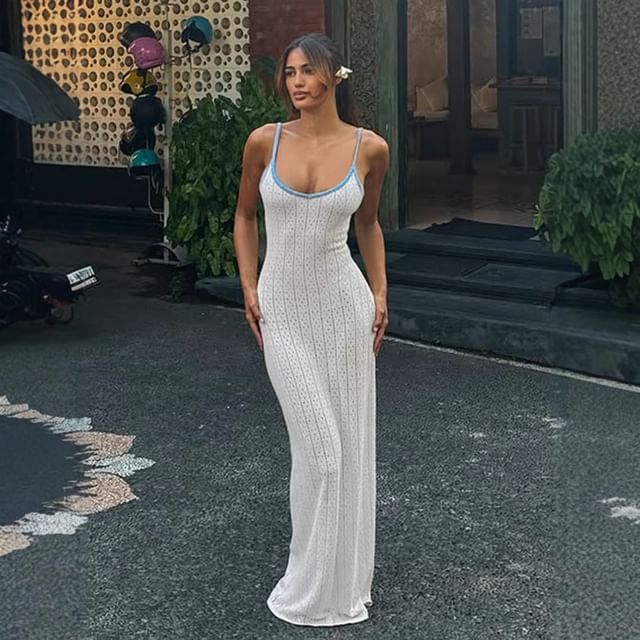 karen millen satin bodycon dress Solstice Off Shoulder Crochet Knit Maxi Dress / Ivory | MESHKI