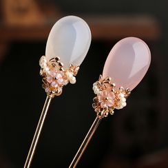 Kanzashi - 复古玛瑙花朵发簪 Kanzashi - 复古玛瑙花朵发簪