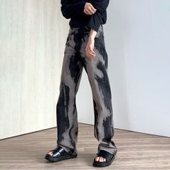 匡億 - 紮染寬腿牛仔褲 匡億 - 紮染寬腿牛仔褲
