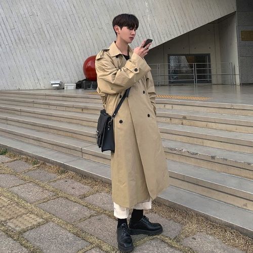 DragonRoad - Double-Breasted Trench Coat | YesStyle
