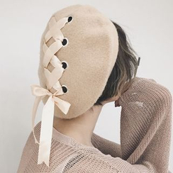 Pompabee - Lace-Up Beret Pompabee - Lace-Up Beret