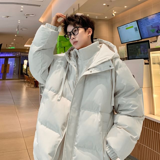 Bay Go Mall-Mock Two-Piece Hooded Padded Jacket