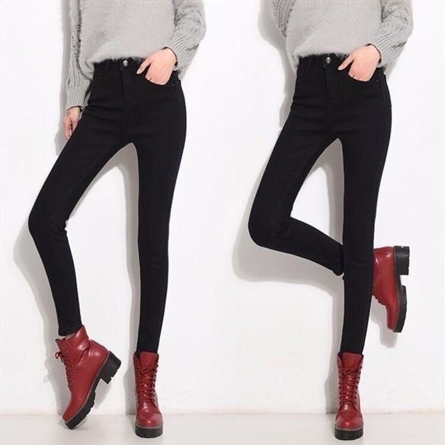 Crieda FleeceLined Skinny Jeans YesStyle