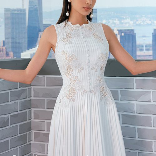 【BAON】Laildi Ribbon Stripe Lace Sleeveless Midi One Piece XL_p0193345454.jpg