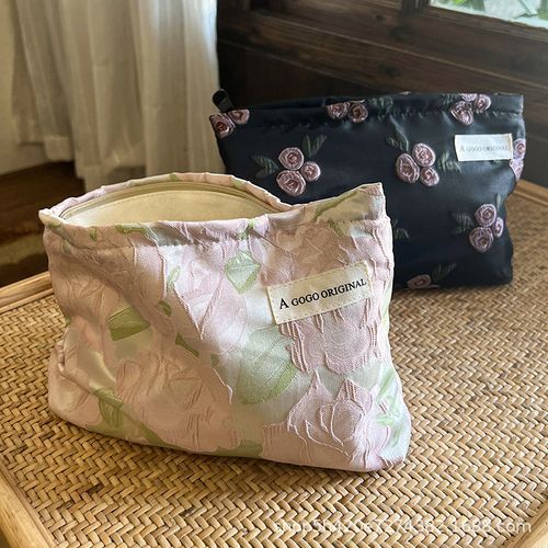 Lovemiror - Floral Print Fabric Makeup Bag