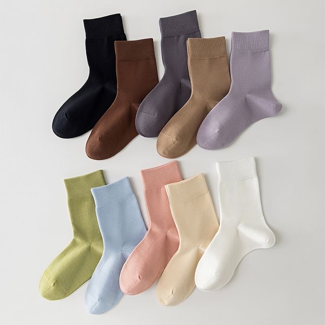 Gentiana-Plain Crew Socks