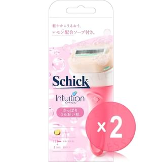 Schick Japan - Intuition Refreshing & Moisturizing Skin Razor Holder 2pcs Bundle Set