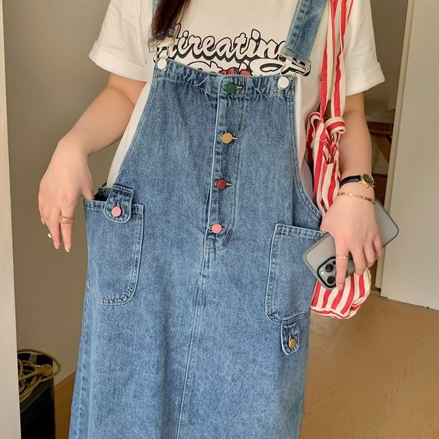 white christmas dresses Classic Denim Overall Dress main image 0