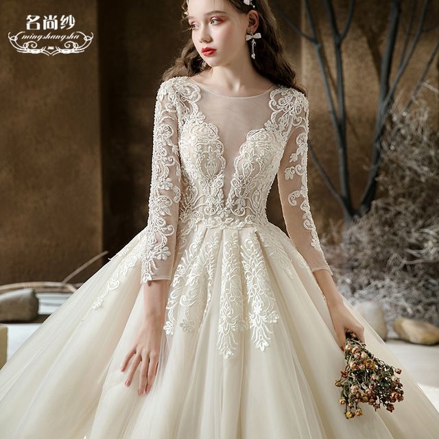 MSSBridal - 3/4-Sleeve Embellished A-Line Wedding Gown | YesStyle MSSBridal - 3/4-Sleeve Embellished A-Line Wedding Gown | YesStyle