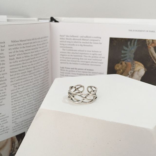 Forainer-Layered Sterling Silver Open Ring