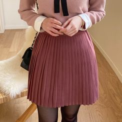 pleated miniskirt waist band yesstyle