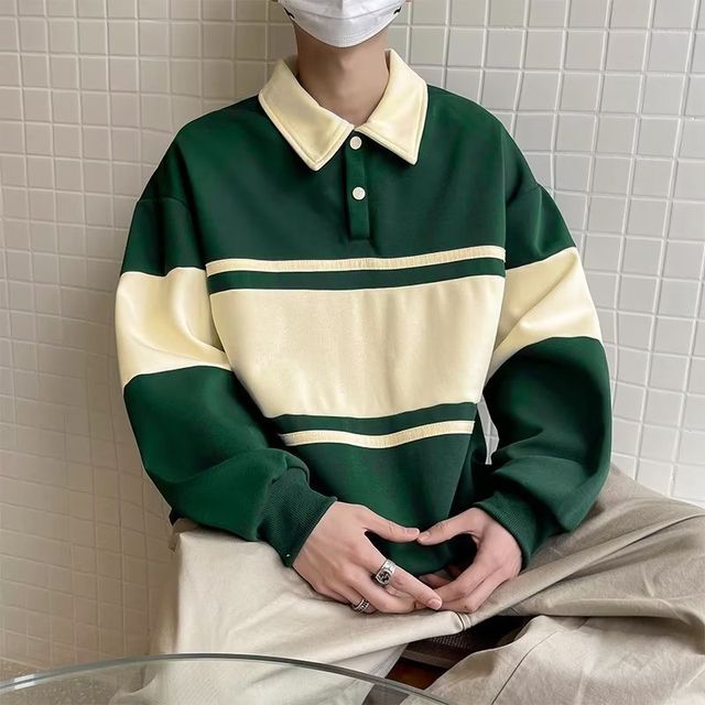 Acrius-Two Tone Polo Sweatshirt