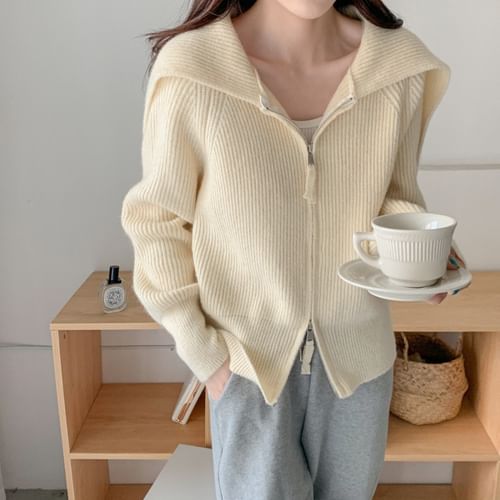 Sailor collar outlet cardigan