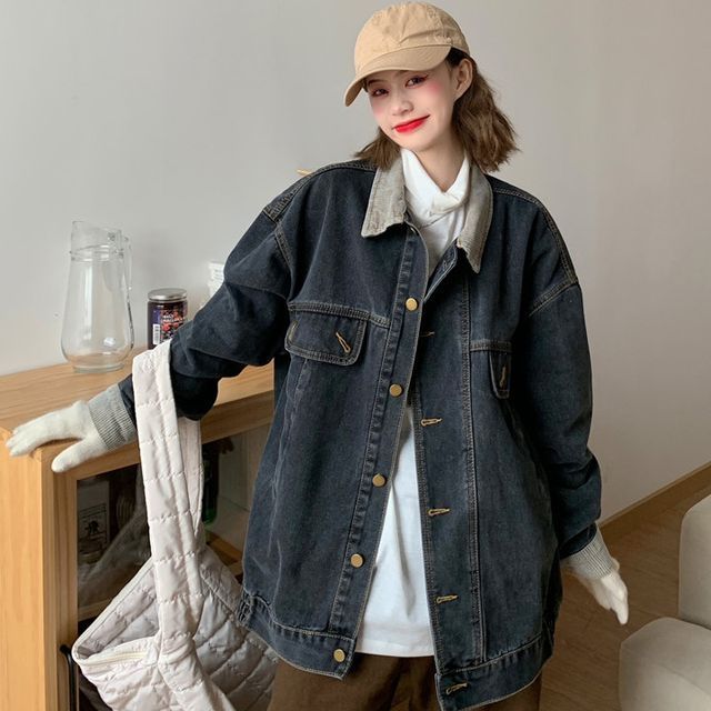 Shopherd - Contrast Collar Denim Jacket 