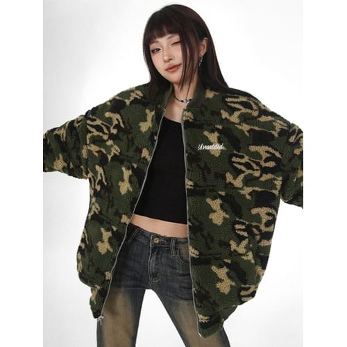 Camo discount baseball jacket