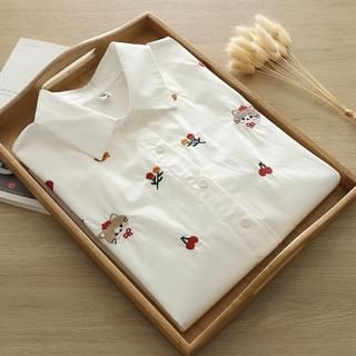 Suzette - Short-Sleeve Embroidered Shirt | YesStyle
