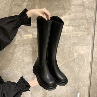 faux leather tall boots