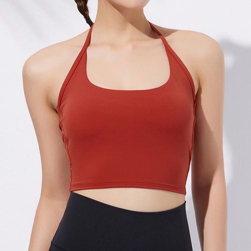 Cross Back Plain Sports Bra Top