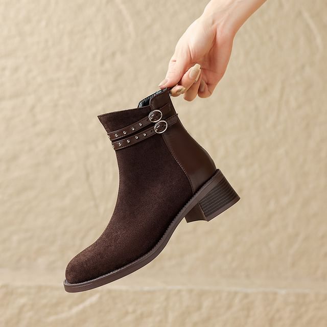 Cinnabelle-Buckled Short Boots