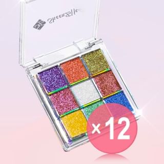 SheenEffect - 9-Color Glittery Chameleon Eyeshadow Palette - Tipsy (x12) (Bulk Box)