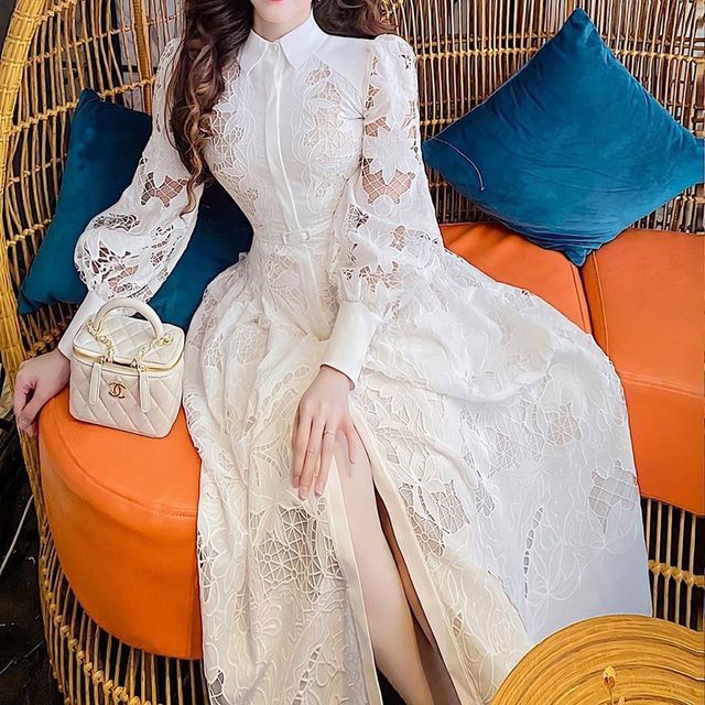 green emerald velvet dress 1970s Gunne Sax Cream Embroidered Balloon Sleeve Midi Dress – Hello Vintage
