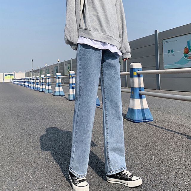 Everose-High Waist Straight Leg Jeans