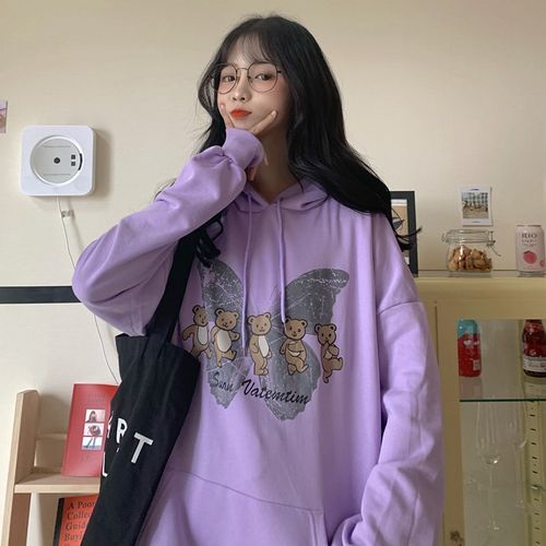 IndiGirl - Long Sleeve Printed Oversized Hoodie | YesStyle